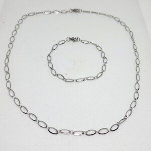 Open link necklace and bracelet set 20" & 7.5" in 316L Stainless Steel 5mm wide